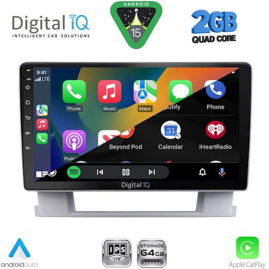 Digital IQ Car Audio System for Opel Astra 2010-2016 (Bluetooth/USB/WiFi/GPS/Apple-Carplay/Android-Auto) with Touch Screen 9"