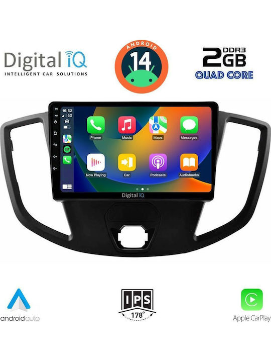 Digital IQ Car Audio System for Ford Transit 2014-2020 (Bluetooth/USB/WiFi/GPS/Apple-Carplay/Android-Auto) with Touch Screen 9"