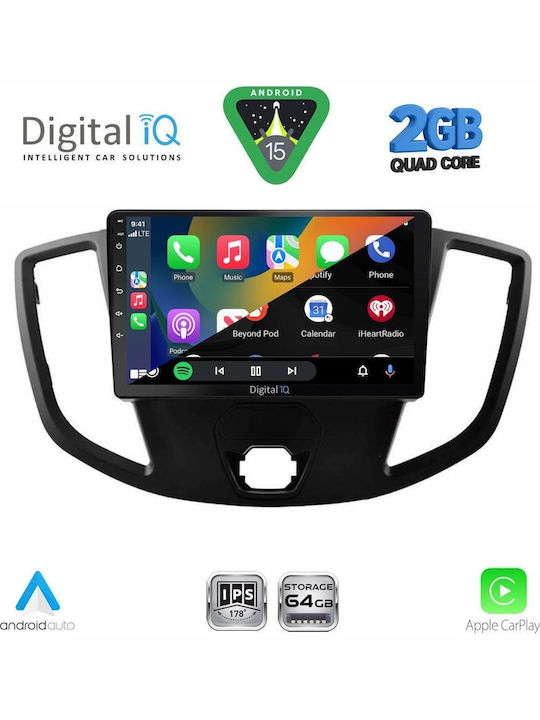 Digital IQ Car Audio System for Ford Transit 2014-2020 (Bluetooth/USB/WiFi/GPS/Apple-Carplay/Android-Auto) with Touch Screen 9"