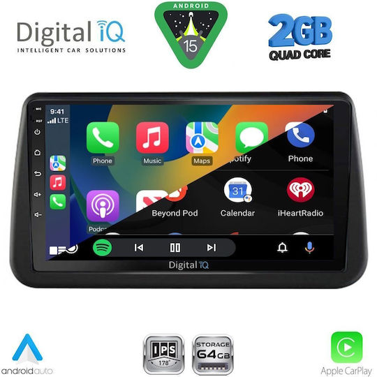 Digital IQ Car Audio System for Opel Meriva 2010-2017 (Bluetooth/USB/WiFi/GPS/Apple-Carplay/Android-Auto) with Touch Screen 9"