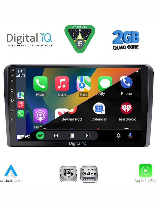 Digital IQ Auto-Audiosystem für Mitsubishi L200 2020-2023 (Bluetooth/USB/WiFi/GPS/Apple-Carplay/Android-Auto) mit Touchscreen 9"