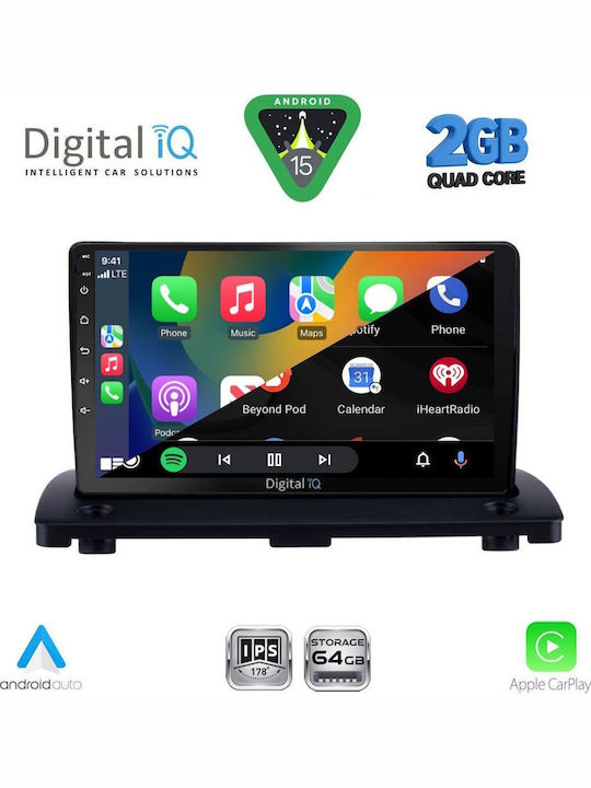 Digital IQ Car Audio System for Volvo XC 90 2002-2014 (Bluetooth/USB/WiFi/GPS/Apple-Carplay/Android-Auto) with Touch Screen 9"