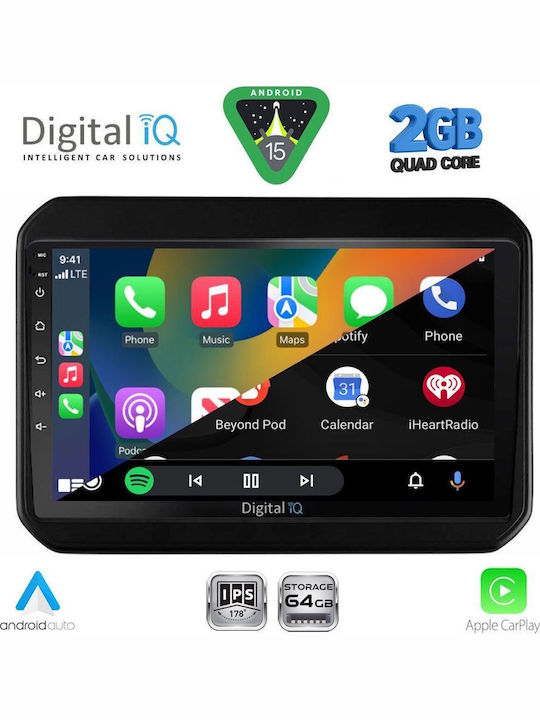 Digital IQ Car Audio System for Suzuki Ignis 2016 (Bluetooth/USB/WiFi/GPS/Apple-Carplay/Android-Auto) with Touch Screen 9"