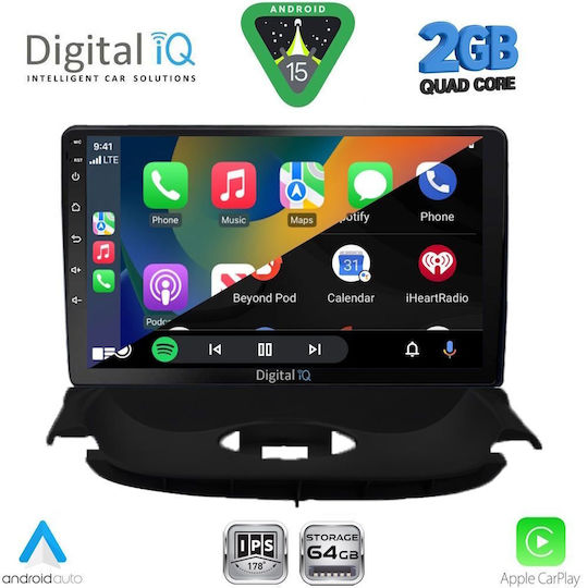 Digital IQ Ηχοσύστημα Αυτοκινήτου για Peugeot 206 1998-2006 (Bluetooth/USB/WiFi/GPS/Apple-Carplay/Android-Auto) με Οθόνη Αφής 9"