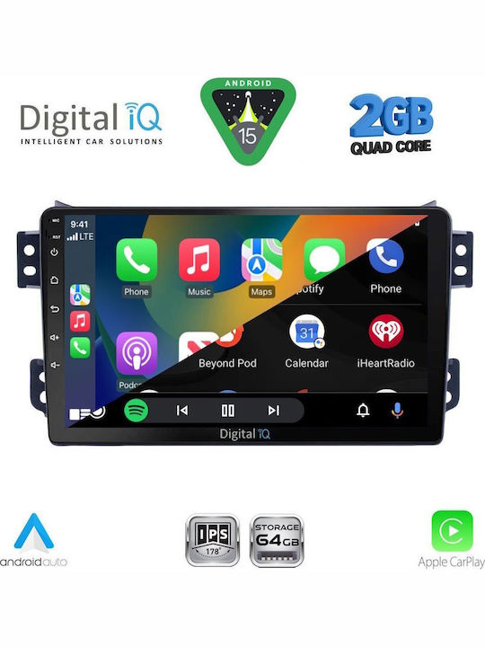 Digital IQ Car Audio System for Opel Agila Suzuki Splash 2008-2018 (Bluetooth/USB/WiFi/GPS/Apple-Carplay/Android-Auto) with Touch Screen 9"