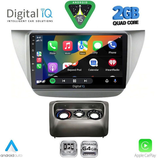 Digital IQ Car Audio System for Mitsubishi Lancer 2000-2007 (Bluetooth/USB/WiFi/GPS/Apple-Carplay/Android-Auto) with Touch Screen 9"