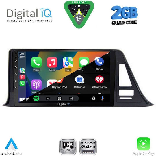 Digital IQ Car Audio System for Toyota C-HR 2017 (Bluetooth/USB/WiFi/GPS/Apple-Carplay/Android-Auto) with Touch Screen 9"