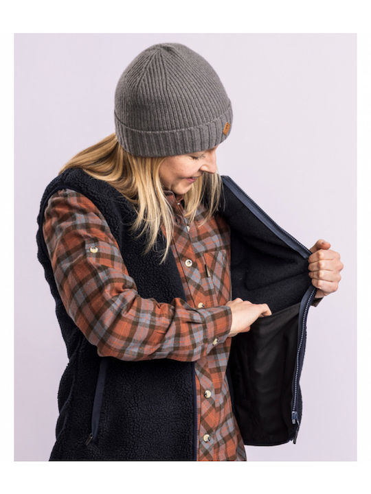 Vesta Scurtă Blană de damă Dark Navy