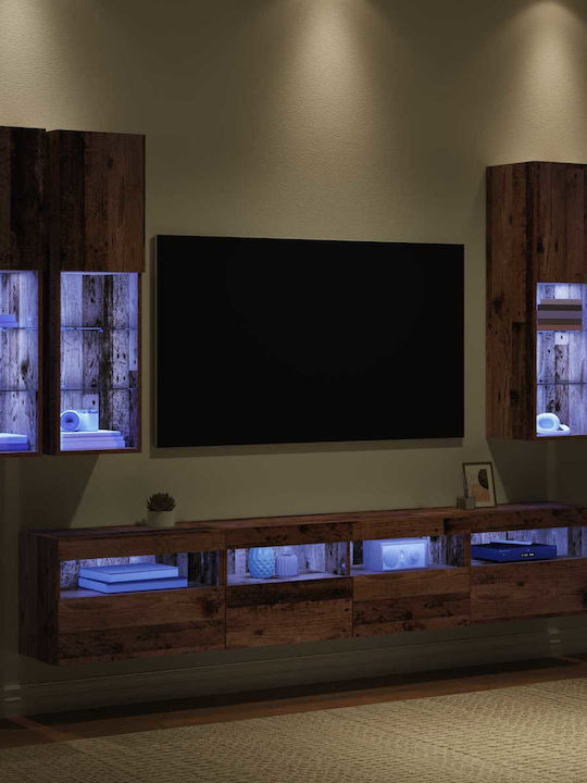 Living Room TV Unit with Lighting Old Wood L100xW30xH40cm