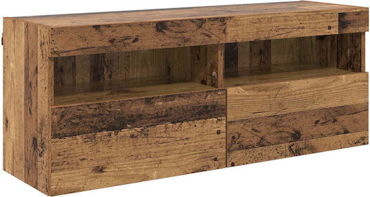 Unitate TV pentru sufragerie Old Wood cu iluminare L100xA30xÎ40cm