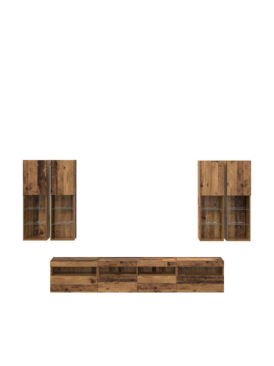 Living Room TV Unit with Lighting Old Wood L100xW30xH40cm