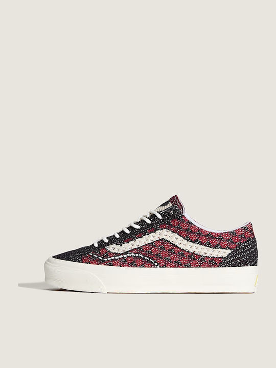 Old Skool Sneakers Geo Check Bordeaux Red