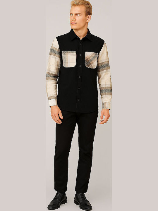 Long-sleeved Shirt Checked Black