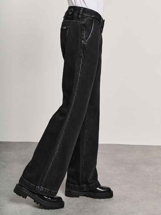 Serena Women's Fabric Trousers Loose Fit Black