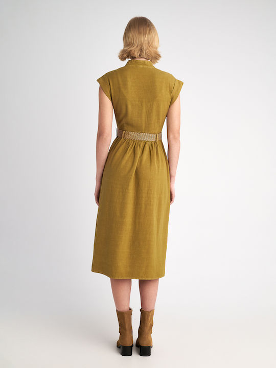 Sommer Midi Kleid Khaki