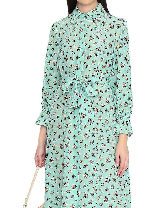 Midi Shirt Dress Long Sleeve in Veraman