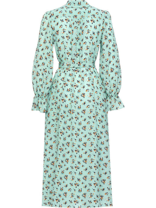 Midi Shirt Dress Long Sleeve in Veraman