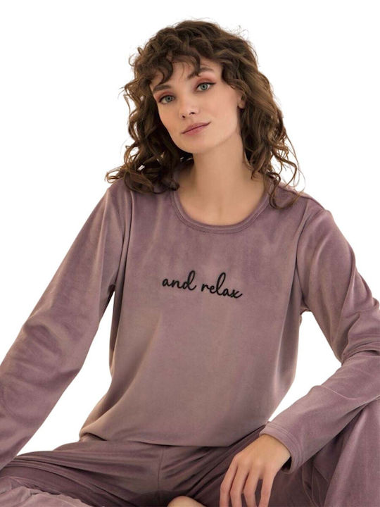 Mihra Winter Women's Pyjama Set Lilac