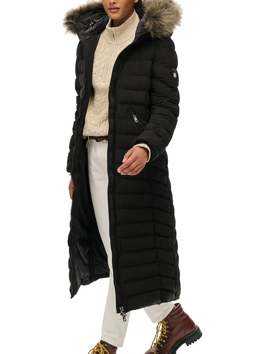 Ovin Fuji Lungă Jachetă de femei Puffer Negru