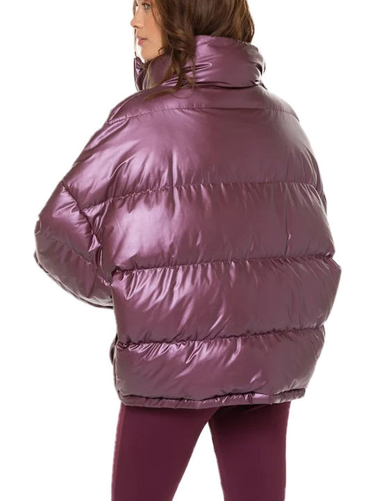 Vesuvio Women's Short Puffer Jacket for Winter Purple