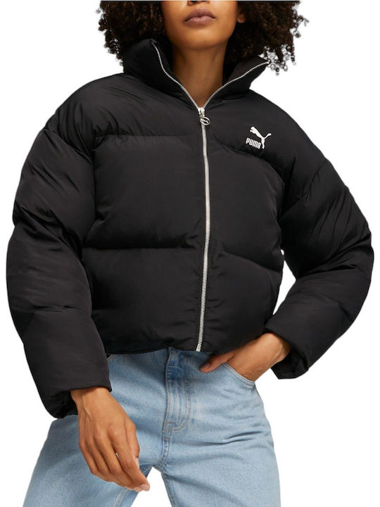 Classics Women's Crop Puffer Jacket for Winter Black
