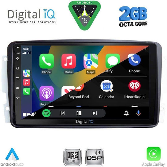 Digital IQ Ηχοσύστημα Αυτοκινήτου για Mercedes-Benz CLK Class 2000-2004 (Bluetooth/USB/WiFi/GPS/Apple-Carplay/Android-Auto) με Οθόνη Αφής 9"
