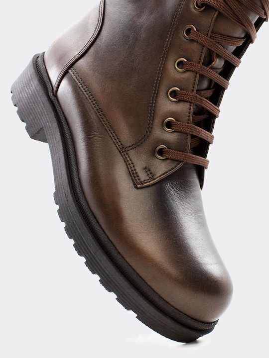 Leder Stiefeletten Damen Braun