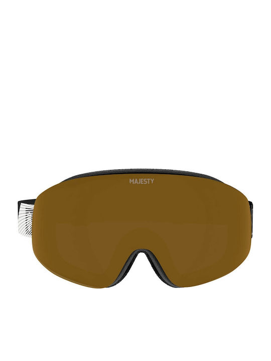 Majesty Force Μάσκα Σκι & Snowboard Ενηλίκων Μαύρη με Φακό σε Μαύρο Χρώμα