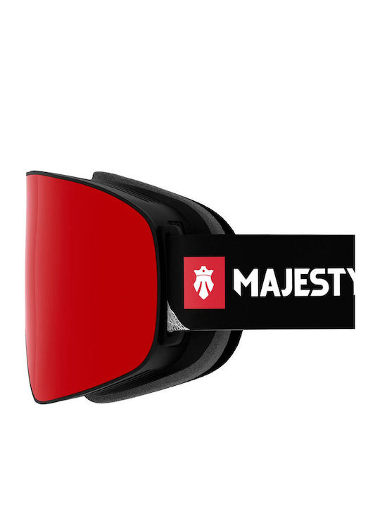 Majesty Ski & Snowboard Goggles Kids Black with Lens in Black Color