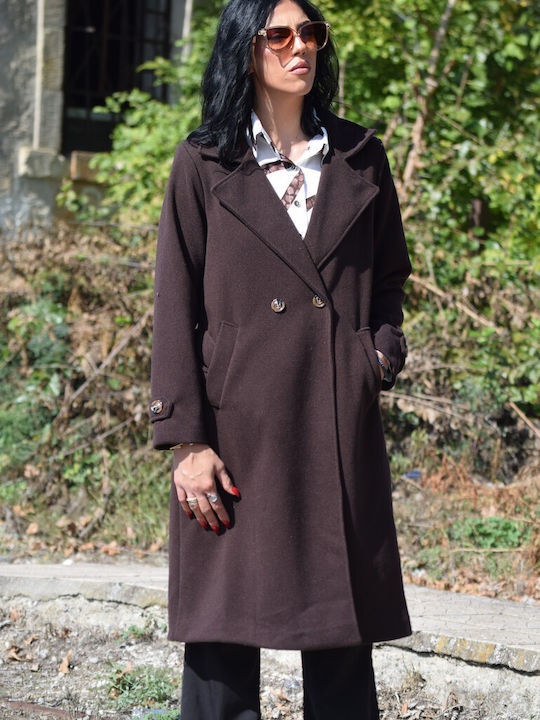 Women's Brown Coat with Belt