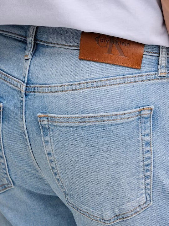 Ανδρικό Παντελόνι Τζιν Ελαστικό με Slim Tapered Εφαρμογή Μπλε