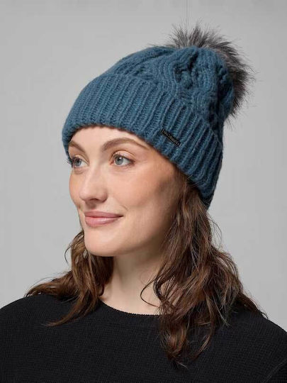 Beanie Unisex Σκούφος με Πλεξούδες σε Μπλε χρώμα