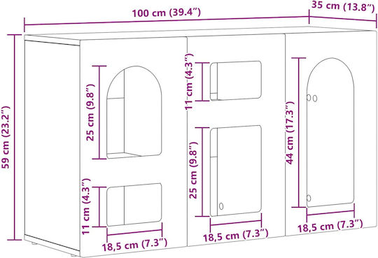 Cabinet de depozitare L100xW35xH59buc