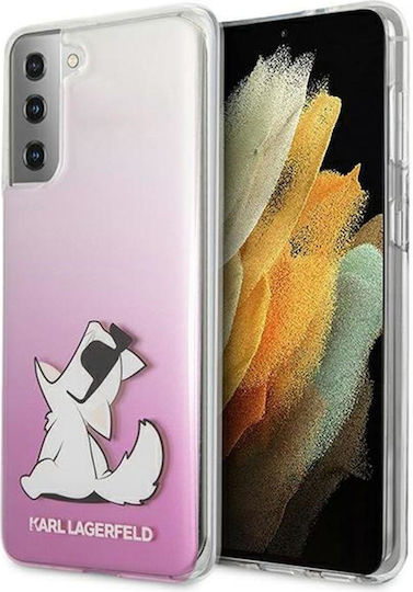 Karl Lagerfeld Choupette Eats Back Cover Σιλικόνης Ροζ (Galaxy S21 Ultra 5G)