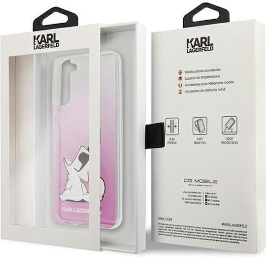 Karl Lagerfeld Choupette Eats Back Cover Σιλικόνης Ροζ (Galaxy S21 Ultra 5G)
