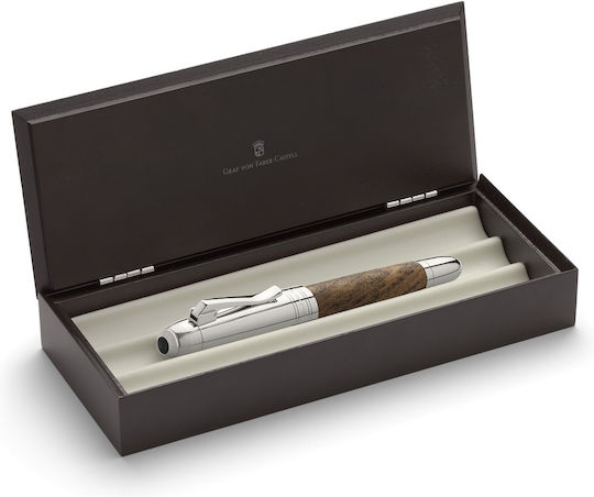 Faber-Castell Πένα Γραφής Medium Καφέ Ξύλινη με Καφέ Μελάνι
