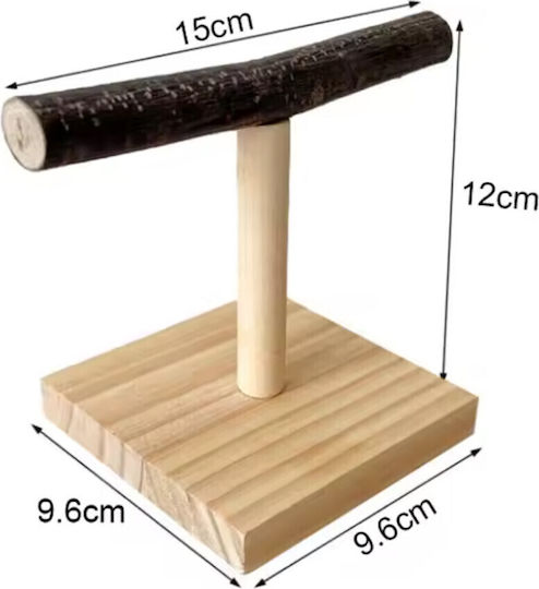Vogelkäfig-Zubehör Stand für Papageien Naturholz 15cm