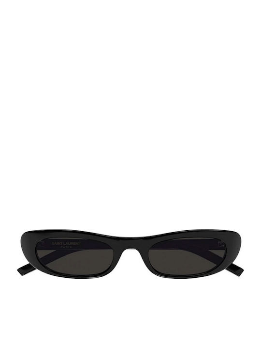 Ysl Unisex Sunglasses with Black Plastic Frame and Black Lens