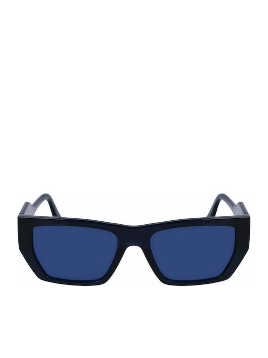 Karl Lagerfeld Men's Sunglasses with Navy Blue Plastic Frame and Blue Lens KL6123S-404