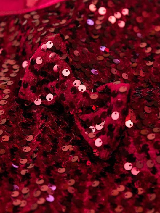 Kinderkleid Langärmelig Samt Bordeaux
