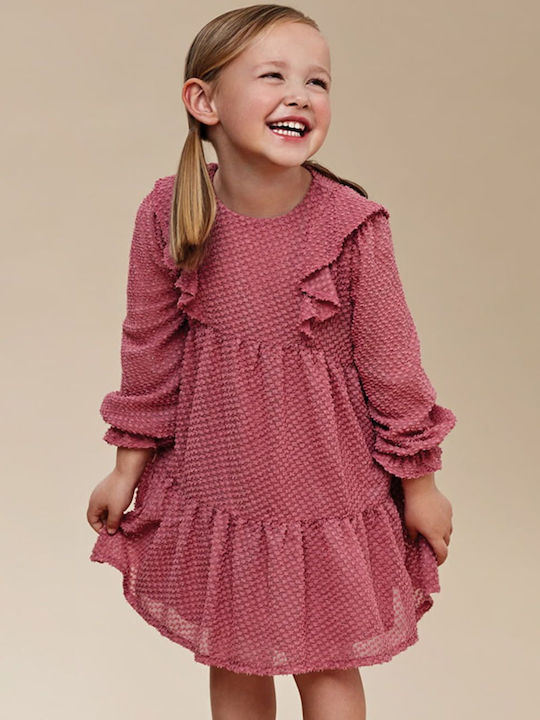 Kinderkleid Langärmelig Tüll Pink