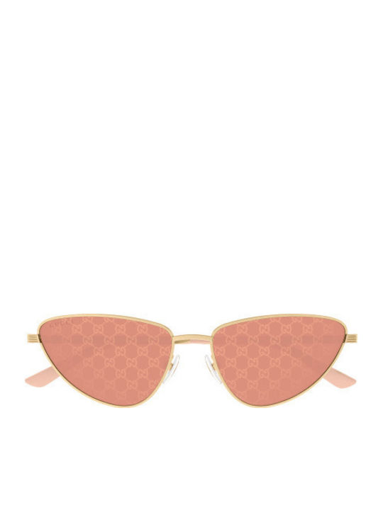 Gucci Unisex Ochelari de soare cu Auriu Cadru și Aur Lentilă GG1879S004