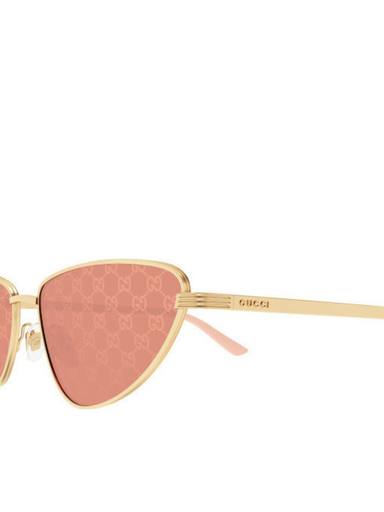 Gucci Unisex Ochelari de soare cu Auriu Cadru și Aur Lentilă GG1879S004