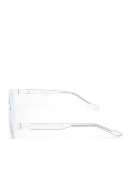 adidas Unisex Sunglasses with White Plastic Frame and Light Blue Gradient Lens
