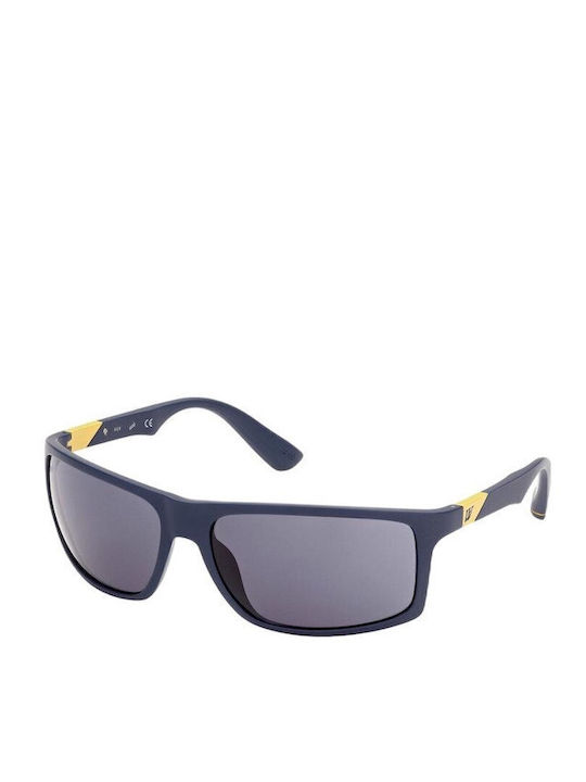 Web Men's Sunglasses with Navy Blue Plastic Frame and Gray Lens WE0293 92V
