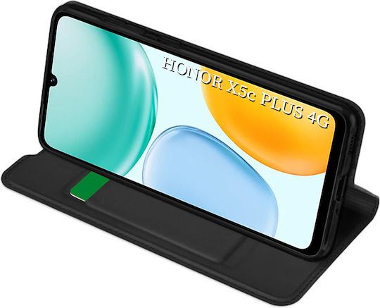 Techsuit Magskin Book Silicone / Synthetic Leather Black (Honor X5C Plus)