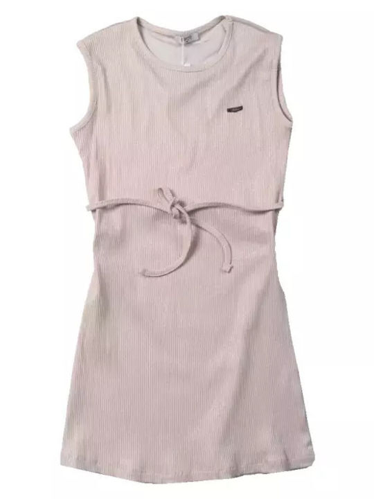 Children's Dress Sleeveless Beige