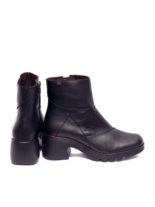 Leather Women's Ankle Boots Black