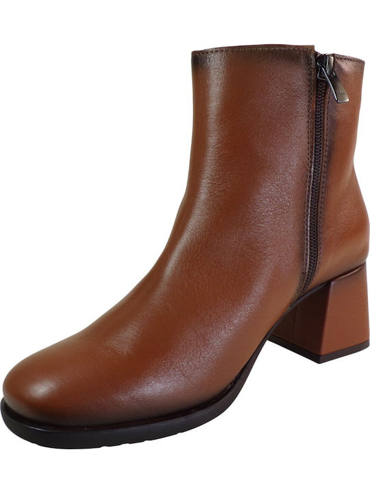 Leather Women's Ankle Boots Brown