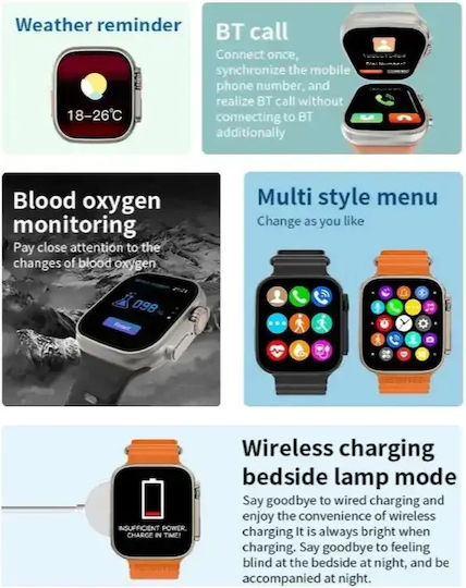 S8 Ultra Max Titanium Smartwatch with Heart Rate Monitor (Black)